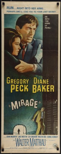 6g0243 MIRAGE insert 1965 is the key to Gregory Peck's secret in his mind, or in Diane Baker's arms