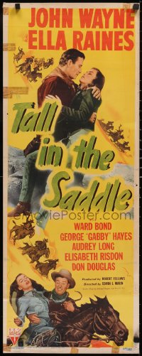 6g0254 TALL IN THE SADDLE insert 1944 great images of John Wayne & pretty Ella Raines, ultra rare!