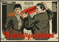 6g0737 DIE UNBESIEGBAREN Polish 24x34 1954 Sopocko artwork of two revolutionaries, ultra rare!