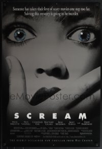 6g0935 SCREAM DS 1sh 1996 directed by Wes Craven, great super close up of scared woman!