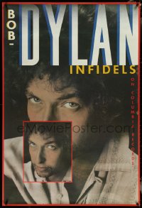 6g0014 BOB DYLAN 33x49 Columbia music poster 1983 two close-ups for Infidels, ultra rare!