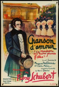 6g0127 CHANSON D'AMOUR 32x47 French stage poster 1928 Franz Schubert operetta, Dola art, ultra rare!