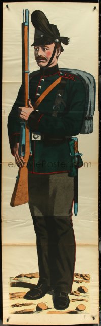 6g0088 PRUSSIAN INFANTRY 23x76 German special poster 1890s German soldier at attention, ultra rare!