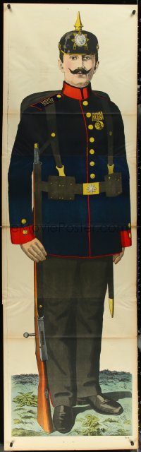 6g0089 PRUSSIAN INFANTRY 23x76 German special poster 1890s German officer at attention, ultra rare!