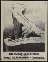 6g0340 WORLD DISARMAMENT CONFERENCE 17x22 special poster 1932 war & poverty or not, ultra rare!