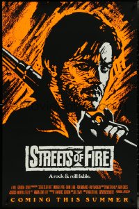 6g0965 STREETS OF FIRE advance 1sh 1984 Walter Hill, Riehm orange dayglo art, a rock & roll fable!