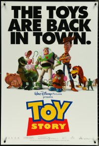 6g0976 TOY STORY DS 1sh 1995 Disney/Pixar cartoon, Buzz Lightyear flying over Woody, Bo Peep, more!