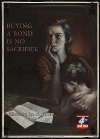 6g0301 BUYING A BOND IS NO SACRIFICE 14x20 WWI war poster 1943 Gonzalez art of devastated family!