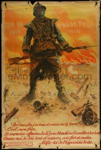 6g0098 ON NE PASSE PAS 1914 1918 32x45 French WWI war poster 1918 great art by Maurice Neumont!