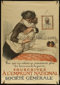 6g0099 SOUSCRIVEZ A L'EMPRUNT NATIONAL 32x45 French WWI war poster 1917 Georges Redon art, rare!