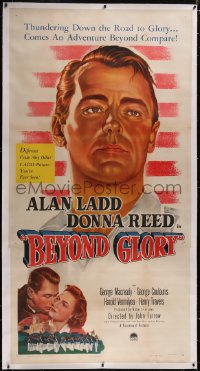 6h0305 BEYOND GLORY linen 3sh 1948 super c/u art of West Point cadet Alan Ladd + Donna Reed, rare!