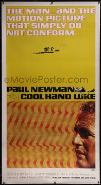 6h0310 COOL HAND LUKE linen 3sh 1967 Paul Newman prison escape classic, cool art by James Bama!