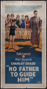 6h0326 NO FATHER TO GUIDE HIM linen 3sh 1925 Charley Chase wearing dress, Leo McCarey, ultra rare!
