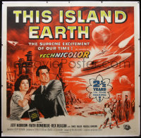6h0296 THIS ISLAND EARTH linen 6sh 1955 great Reynold Brown art with top cast & mutant, ultra rare!