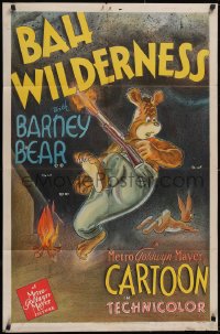 6h0105 BAH WILDERNESS 1sh 1943 art of Barney Bear scared of rabbit & shooting rifle, ultra rare!