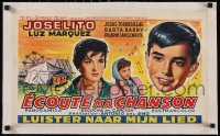 6h0460 ESCUCHA MI CANCION linen Belgian 1961 great art of Joselito, Marquez & carnival, ultra rare!