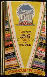 6h0097 PARAMOUNT 1927 hardcover 6x9 campaign/date book 1927 Metropolis, Wings, different, ultra rare!