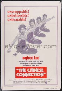 6h0785 CHINESE CONNECTION linen 1sh 1973 Bruce Lee gives you biggest kick of your life, great image!