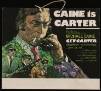 6h0103 GET CARTER English 11x13 box office hanging card 1971 Putzu art of Michael Caine, ultra rare!