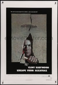 6h0817 ESCAPE FROM ALCATRAZ linen 1sh 1979 Eastwood busting out by Lettick, Don Siegel prison classic!