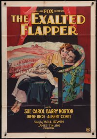 6h0109 EXALTED FLAPPER 1sh 1929 great colorful art of sexy Sue Carrol with a prince, ultra rare!