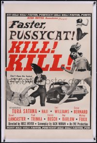 6h0823 FASTER, PUSSYCAT! KILL! KILL! linen style B 1sh 1965 Russ Meyer's superwomen, Satana, Haji!
