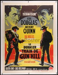 6h0372 LAST TRAIN FROM GUN HILL linen French 1p R1960s Soubie art of Douglas & Quinn, ultra rare!
