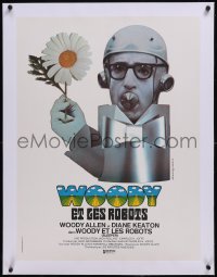 6h0590 SLEEPER linen French 24x32 1974 Woody Allen, Diane Keaton, different wacky art by Bourduge!
