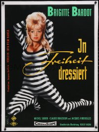 6h0523 ONLY FOR LOVE linen German 1963 Roger Vadim, best different Luhrs art of sexy Brigitte Bardot!