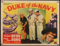 6h0264 DUKE OF THE NAVY 1/2sh 1942 Ralph Byrd, Stubby Kruger, Veda Ann Borg's sexy leg, ultra rare!