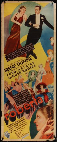 6h0287 ROBERTA insert 1935 Irene Dunne, dancing Fred Astaire & Ginger Rogers, great art, rare!