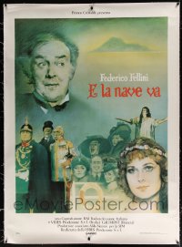 6h0377 AND THE SHIP SAILS ON linen Italian 1p 1983 Federico Fellini's E la nave va, Geleng artwork!