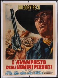6h0396 ONLY THE VALIANT linen Italian 1p R1960s different Casaro art of of Gregory Peck, ultra rare!