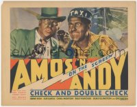 6h0137 CHECK & DOUBLE CHECK TC 1930 Amos 'n' Andy's only movie adaptation, c/u w/phone, ultra rare!