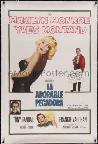 6h0889 LET'S MAKE LOVE linen Spanish/US 1sh 1960 super sexy Marilyn Monroe & Yves Montand, rare!