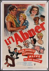 6h0891 LI'L ABNER linen 1sh 1940 classic Al Capp comic, Jeff York, Martha O'Driscoll, Dogpatch USA!