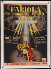6h0673 FABIOLA linen Mexican poster 1951 different art of Michele Morgan, Simon & Lion, ultra rare!