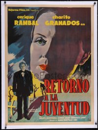 6h0718 RETORNO A LA JUVENTUD linen Mexican poster 1954 Return to Youth, Caballero art, ultra rare!