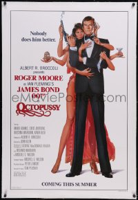 6h0926 OCTOPUSSY linen style B advance 1sh 1983 Goozee art of sexy Maud Adams & Moore as James Bond!
