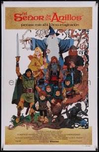 6h0501 LORD OF THE RINGS linen trimmed int'l Spanish language 1-stop poster 1978 Bakshi, Tolkien!