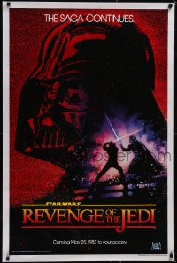 6h0245 RETURN OF THE JEDI dated teaser 1sh 1983 George Lucas' Revenge of the Jedi, Drew Struzan art!