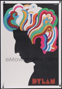 6h0509 DYLAN linen 22x33 music poster 1967 colorful silhouette art of Bob by Milton Glaser!