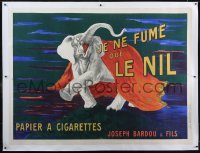 6h0358 LE NIL linen 47x63 French advertising poster 1910s great Cappiello elephant art, ultra rare!