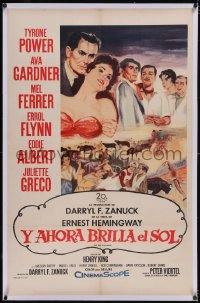 6h1000 SUN ALSO RISES linen Spanish/US 1sh 1957 Tyrone Power, Ava Gardner, Errol Flynn, Ferrer, rare!