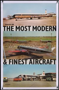 6h0594 BEA linen 25x40 English travel poster 1960s British European Airways' most modern, ultra rare!