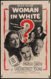 6h1045 WOMAN IN WHITE linen 1sh 1948 Eleanor Parker, Alexis Smith, Sidney Greenstreet, Gig Young