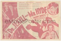 6h0014 DR. JEKYLL & MR. HYDE herald 1931 great different images of monster Fredric March, rare!