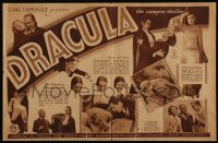 6h0017 DRACULA 8x11 herald 1931 Tod Browning, Bela Lugosi, the vampire thriller, different & rare!