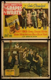 6h0130 GRAPES OF WRATH 8 LCs 1940 Henry Fonda, John Steinbeck, John Ford classic, rare complete set!