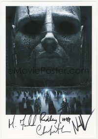 6j0075 PROMETHEUS signed color 8.25x11.75 REPRO photo 2012 by Scott, Theron, Rapace AND Fassbender!
